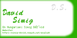 david simig business card